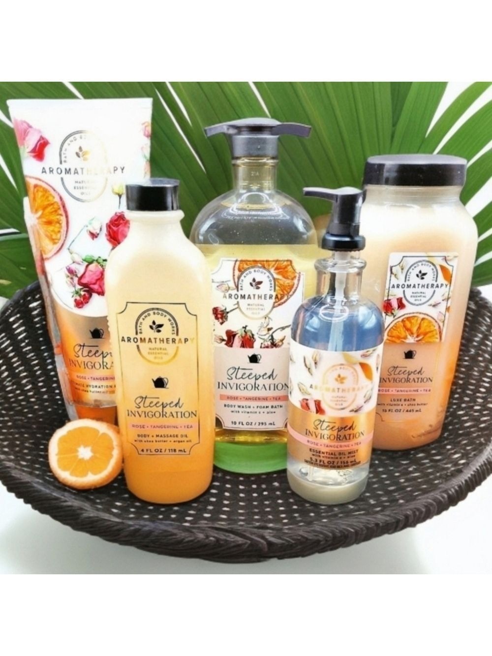 STEEPED INVIGORATION ROSE - TANGERINE - TEA 5-PIECE AROMATHERAPY BATH & BODY SET
